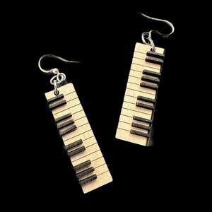 Piano Earrings Handmade New Keyboard Music Teacher Rock N Roll Country Jazz Keys